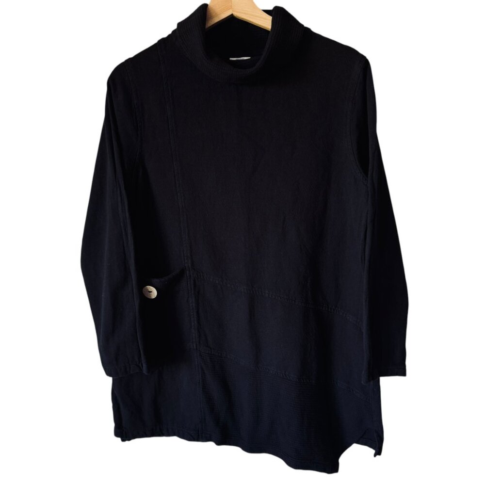 Sea Breeze Of California Cotton Tunic Popover Asymmetrical Hem Lagenlook Pocket